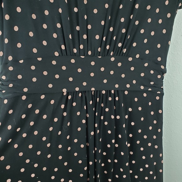 Boden Women's 4 Petite Amelie Jersey Dress Black With Pink Polka Dot Cap Sleeve - Picture 10 of 10